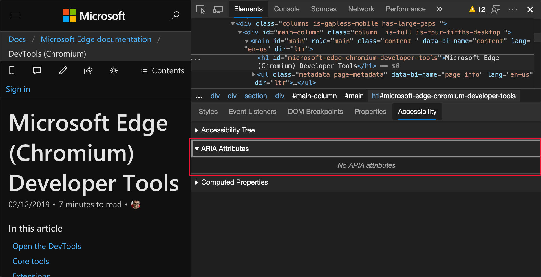 Test accessibility using the Accessibility tab Microsoft Edge