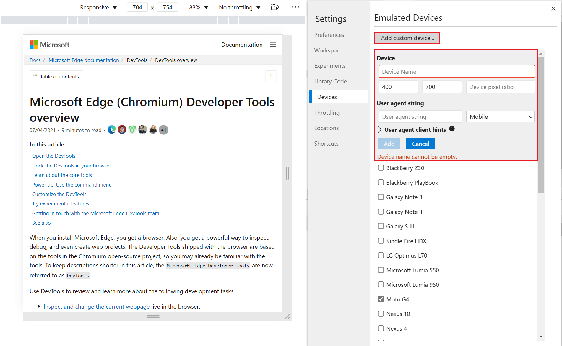 Emulate mobile devices (Device Emulation) Microsoft Edge Development