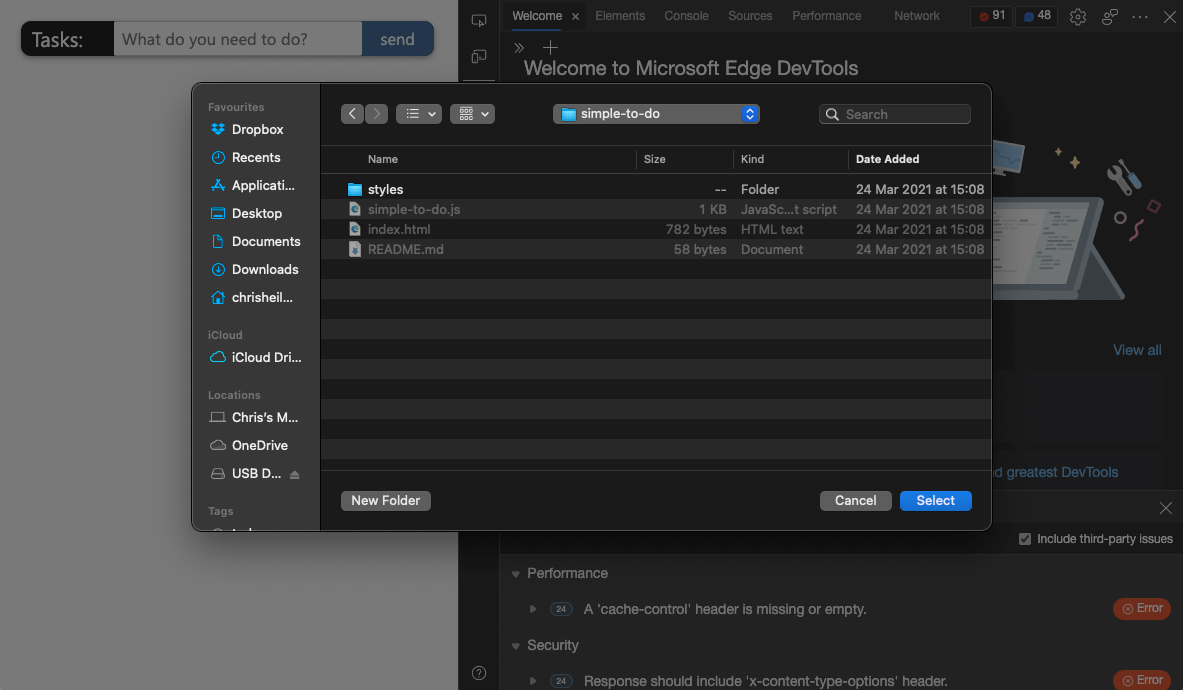 Opening source files in Visual Studio Code Microsoft Edge Development