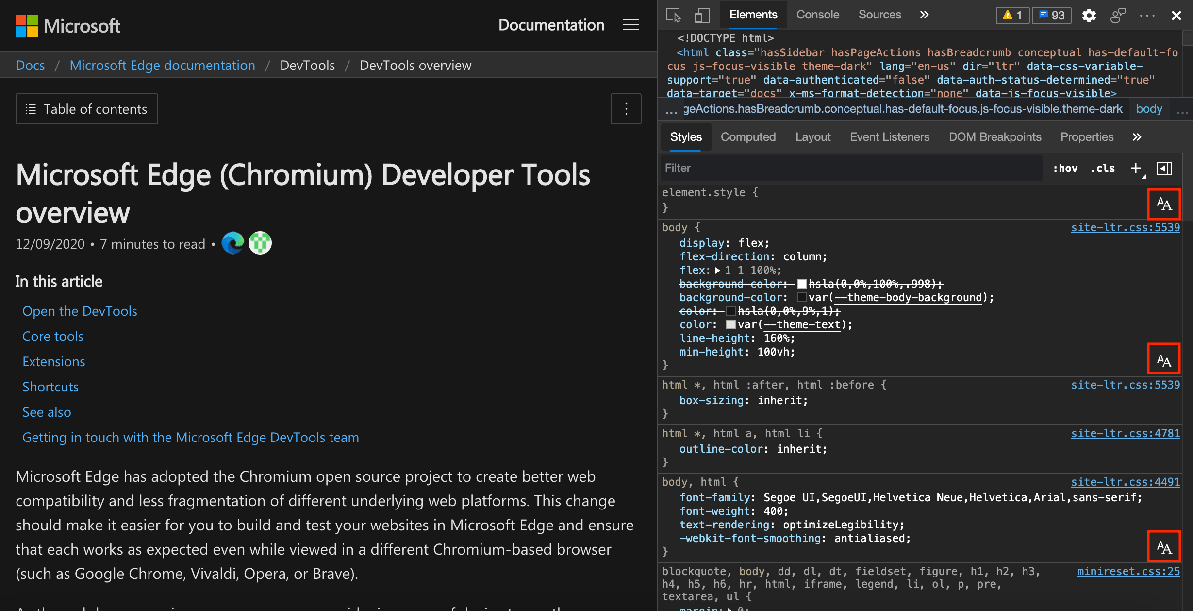 Edit CSS font styles and settings in the Styles pane Microsoft Edge Development Microsoft Learn