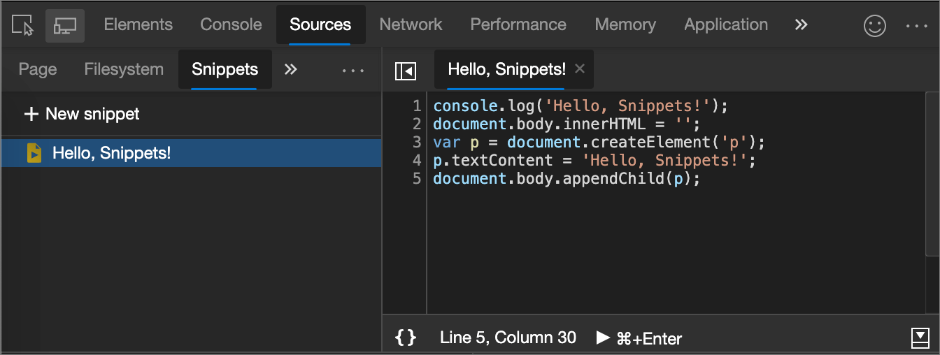 Run snippets of JavaScript on any webpage Microsoft Edge Development