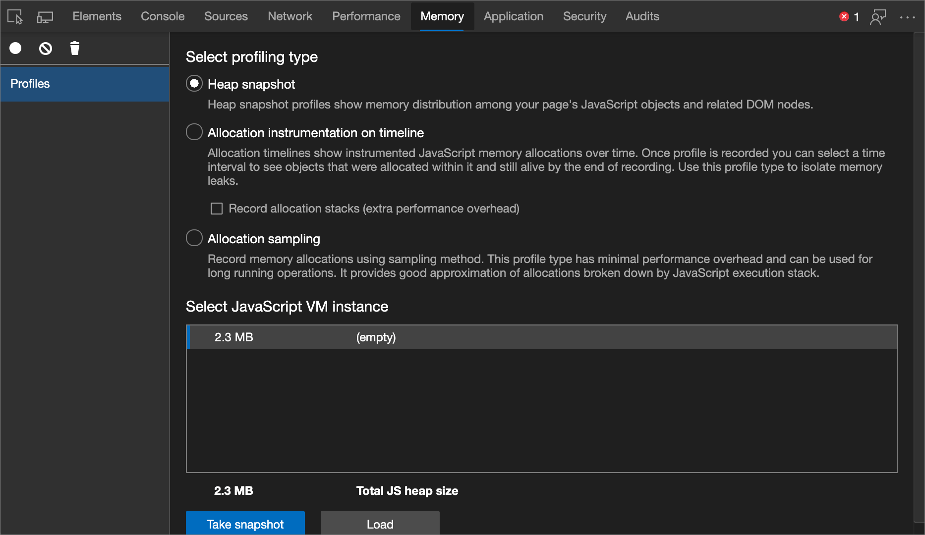 Record heap snapshots using the Memory tool Microsoft Edge