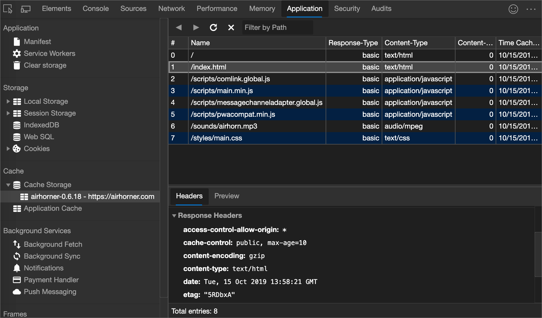 View Cache data Microsoft Edge Development Microsoft Learn
