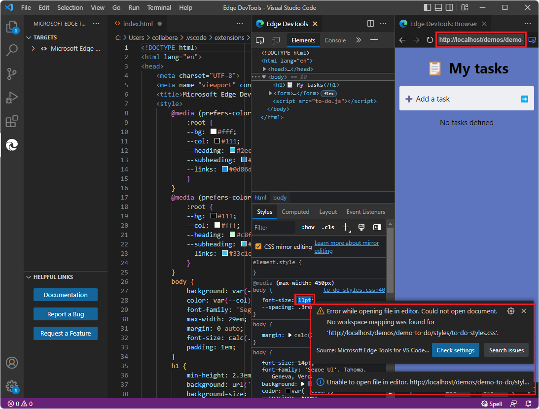 Troubleshooting the DevTools extension Microsoft Edge Developer