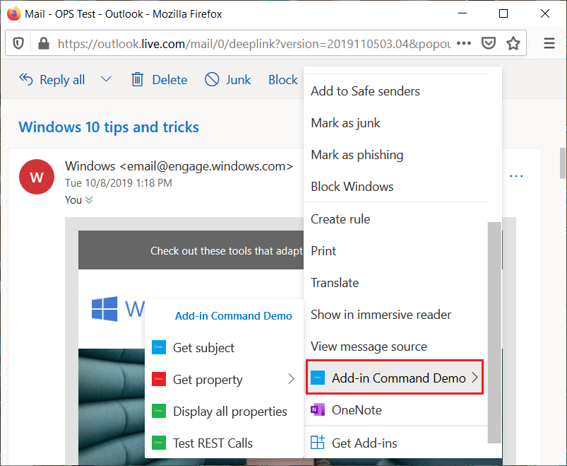 Basic concepts for addin commands Office Addins Microsoft Learn