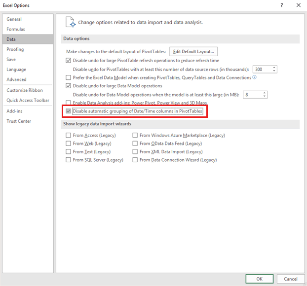 External Data Refresh Failed when refresh Project Online data in Excel