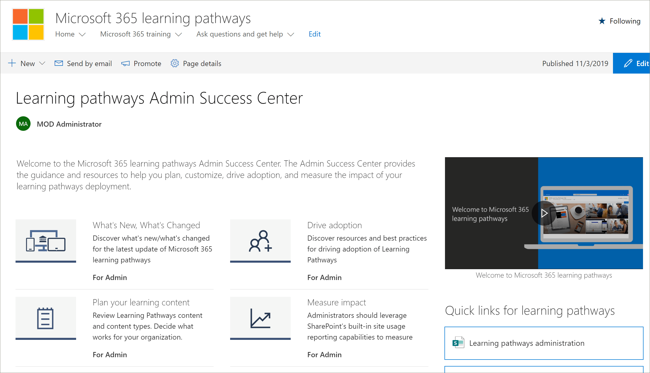 Issue with Microsoft 365 Learning Pathways After Update #522