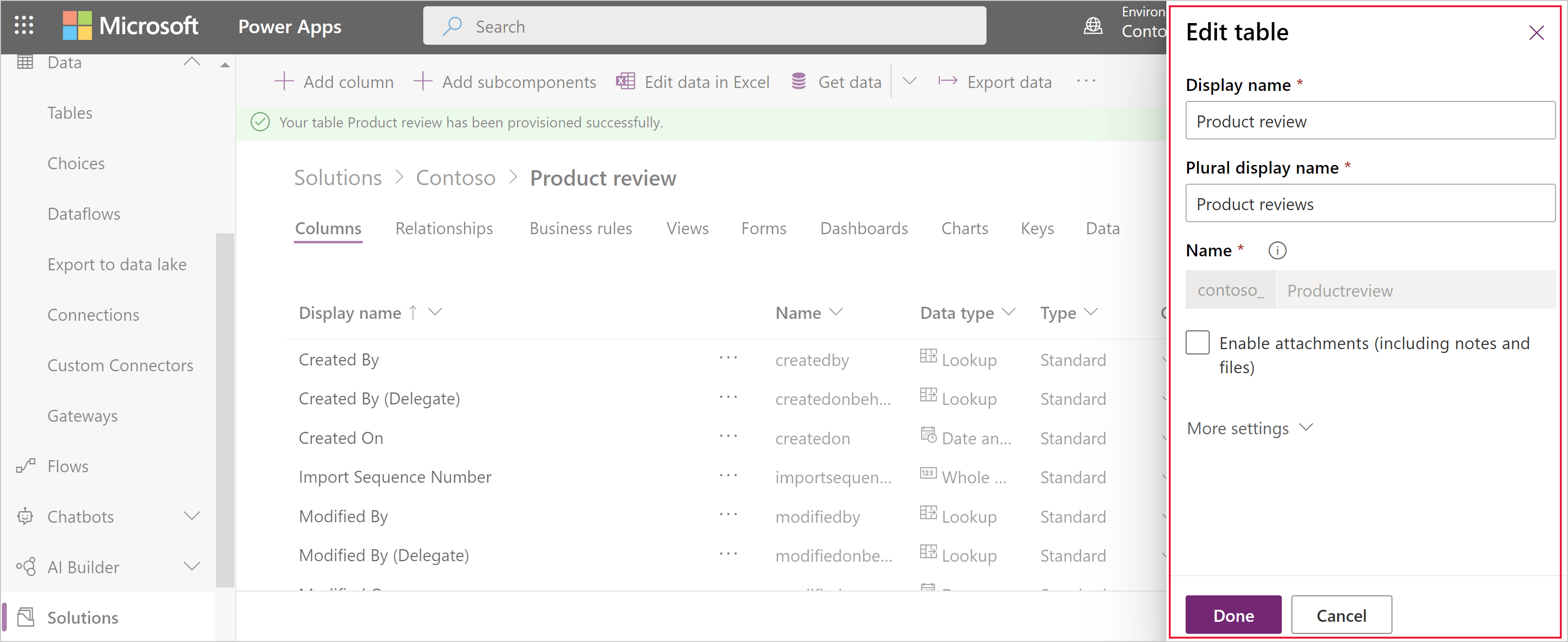 Edit a table in Power Apps Power Apps Microsoft Learn