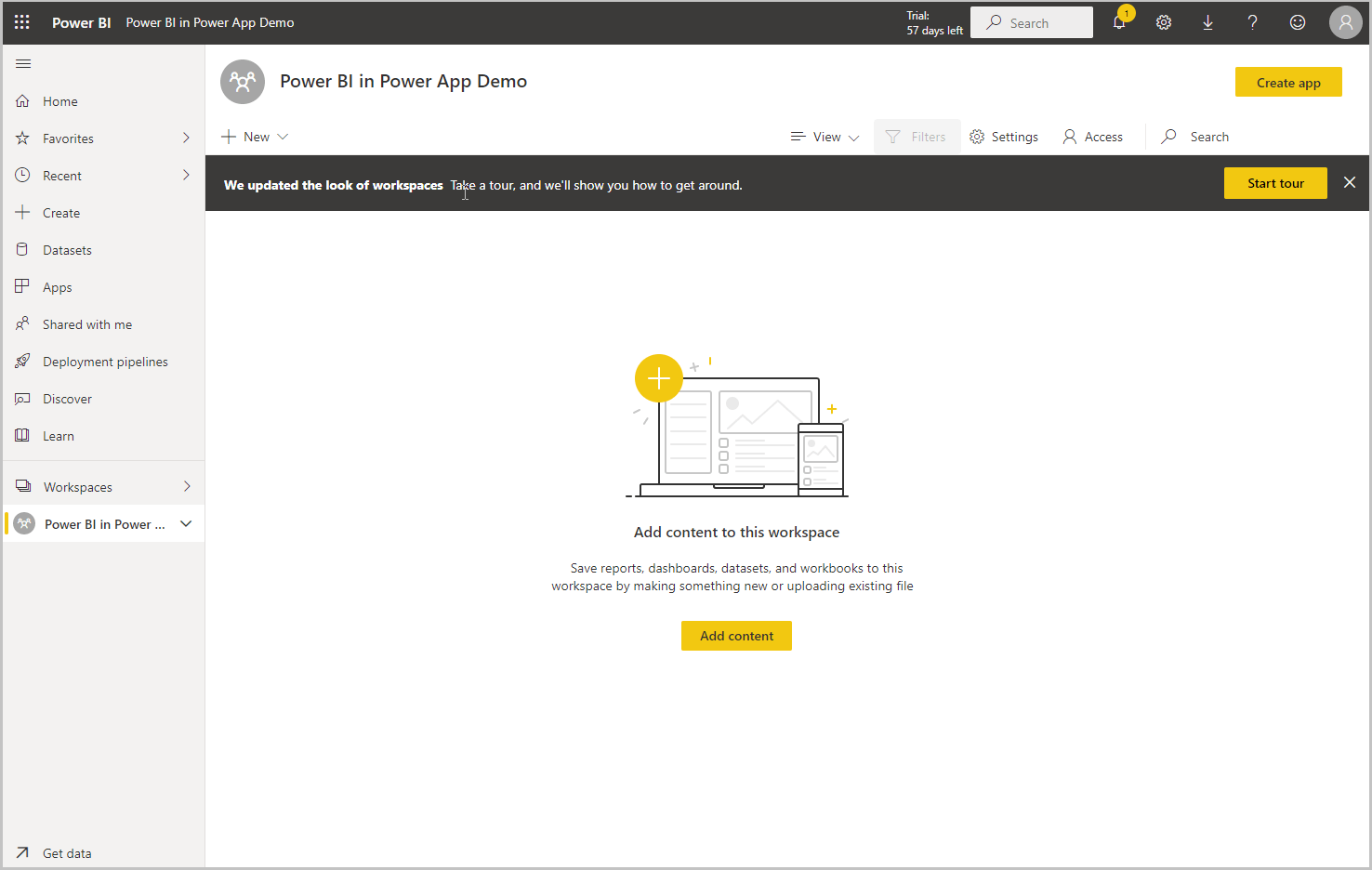 Add a Power BI visual in a modeldriven app Power Apps Microsoft Learn