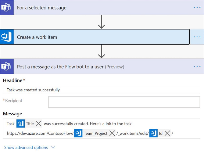 Trigger a cloud flow from any message in Microsoft Teams Power