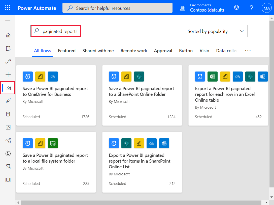 Save a paginated report to OneDrive for work or school or SharePoint