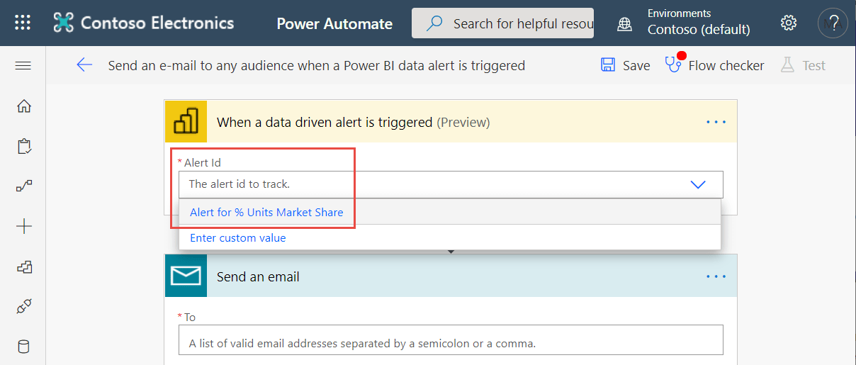 Integrate Power BI data alerts with Power Automate Power BI