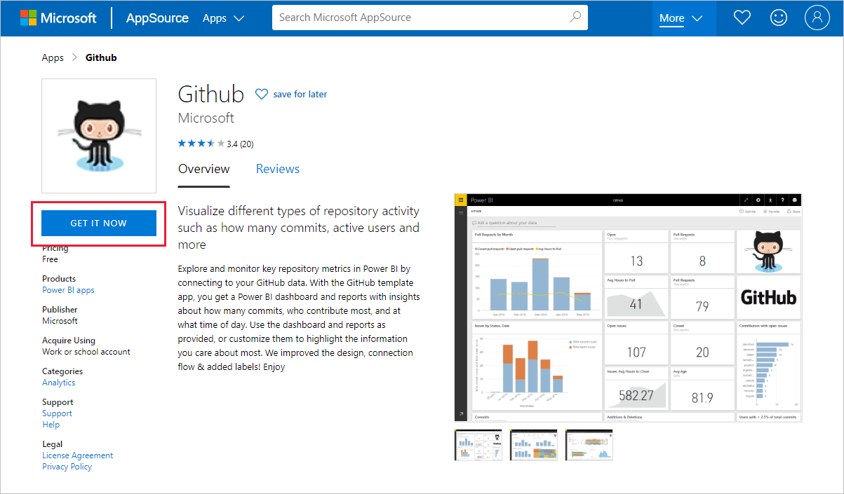 Tutorial Connect to a GitHub repo with Power BI Power BI Microsoft