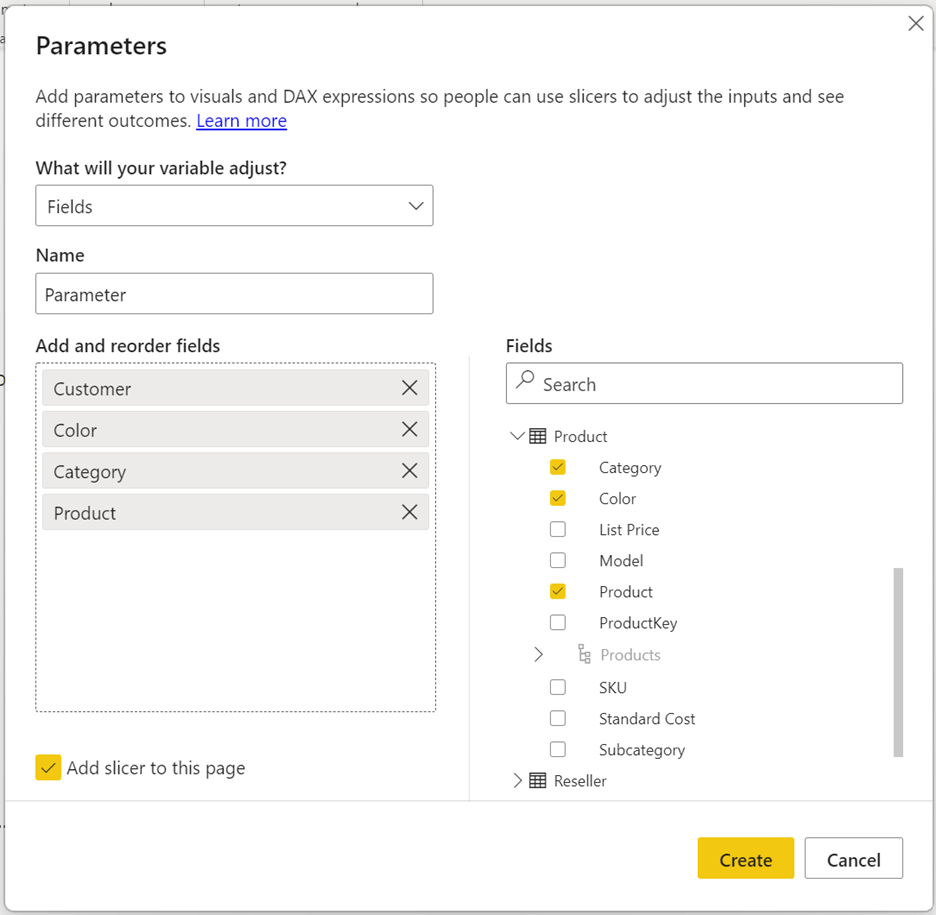 Let report readers use field parameters to change visuals (preview) Power BI Microsoft Learn