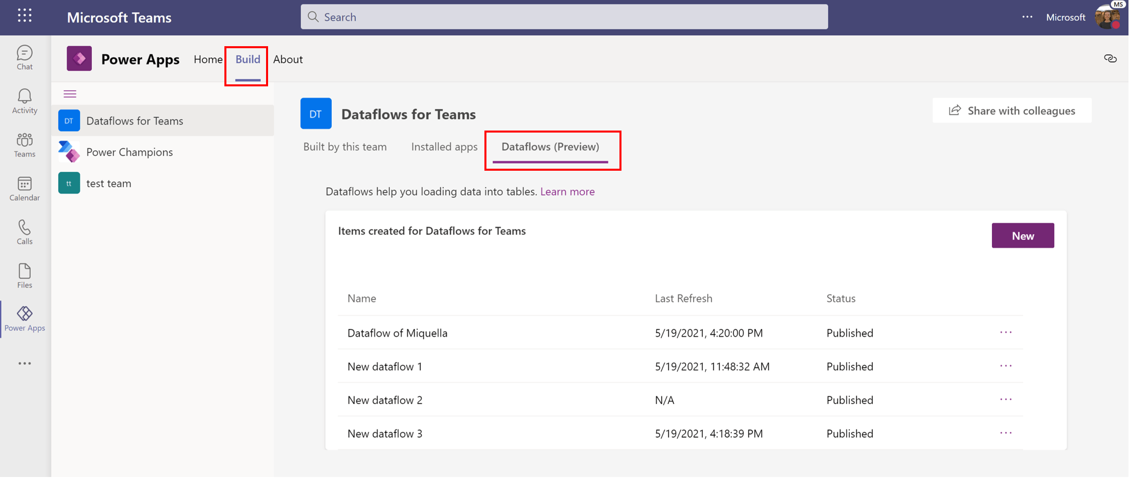 Create and use dataflows in Microsoft Teams Power Query Microsoft Learn
