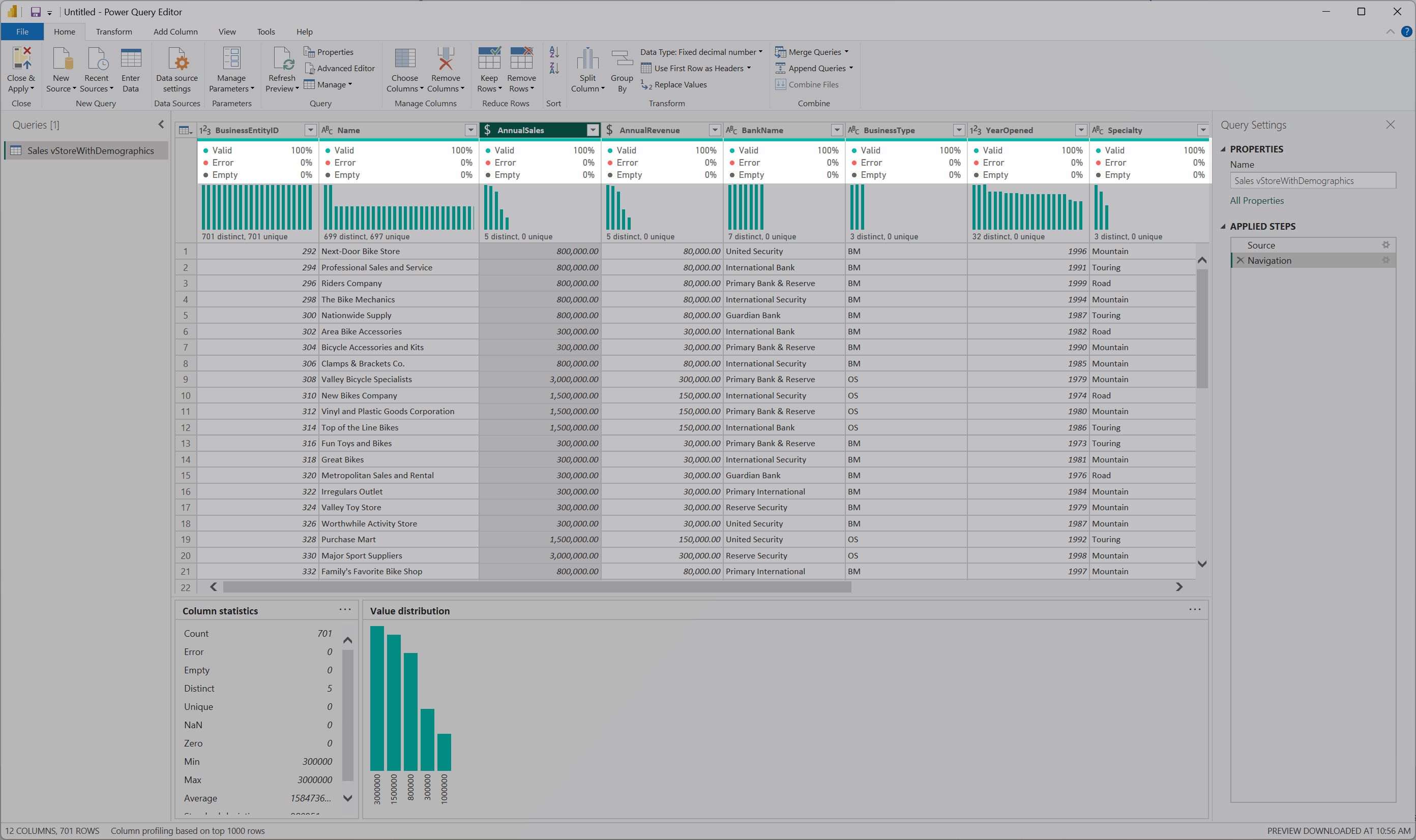 Using the data profiling tools Power Query Microsoft Learn