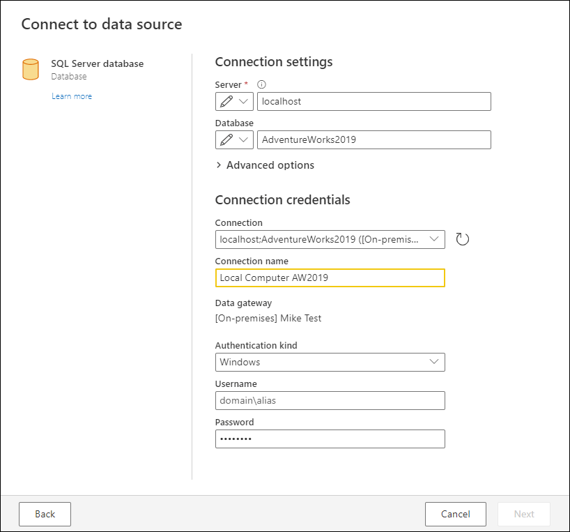 Connections and authentication in Power Query Online Power Query