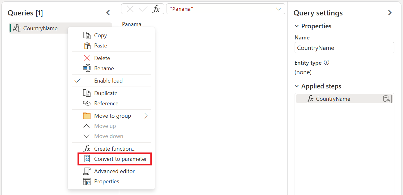 Parameters Power Query Microsoft Learn