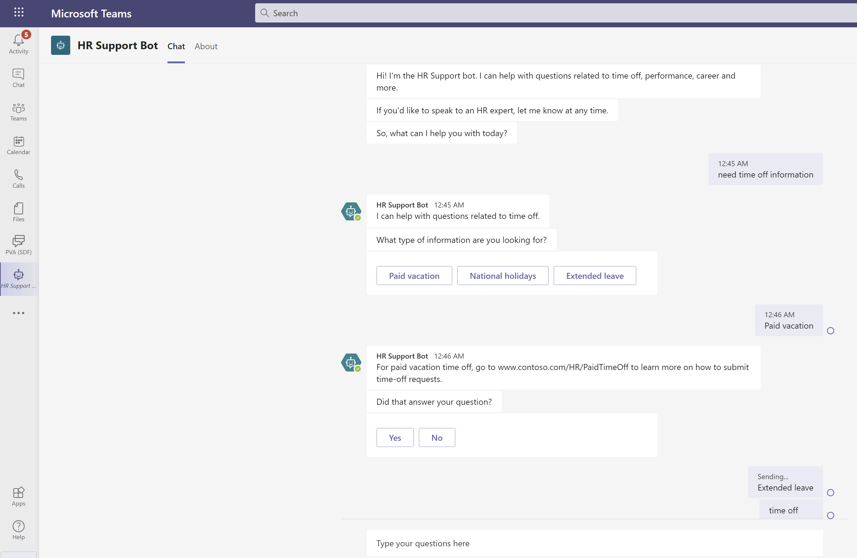 Quickstart Create and deploy a bot in Microsoft Teams Power Virtual