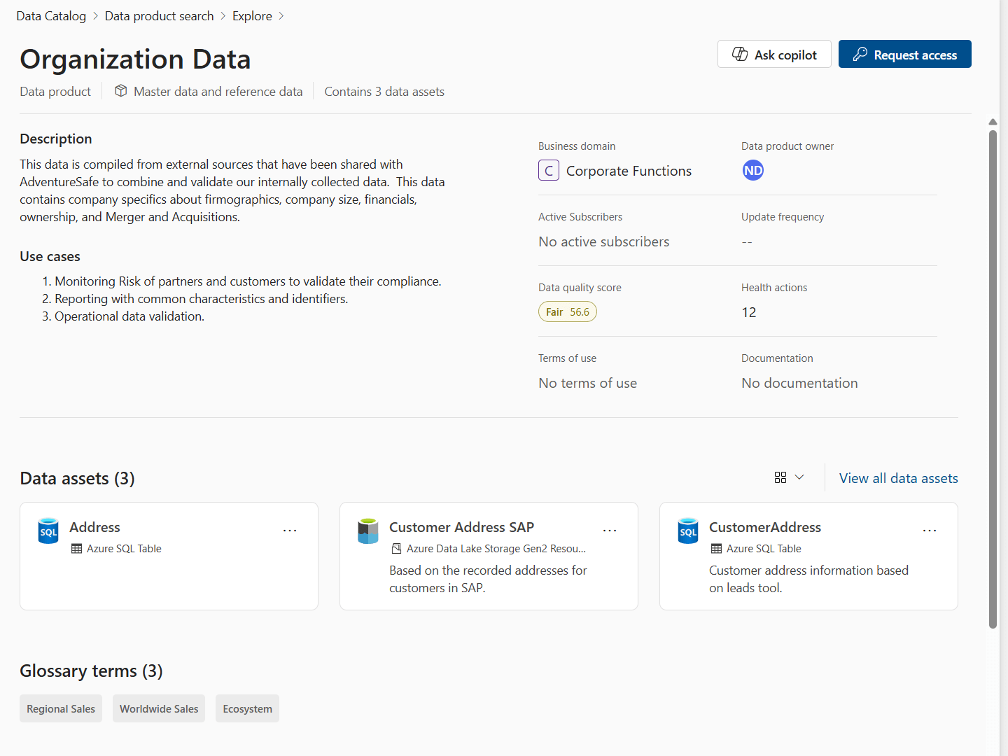 How to search and browse for data products in Microsoft Purview