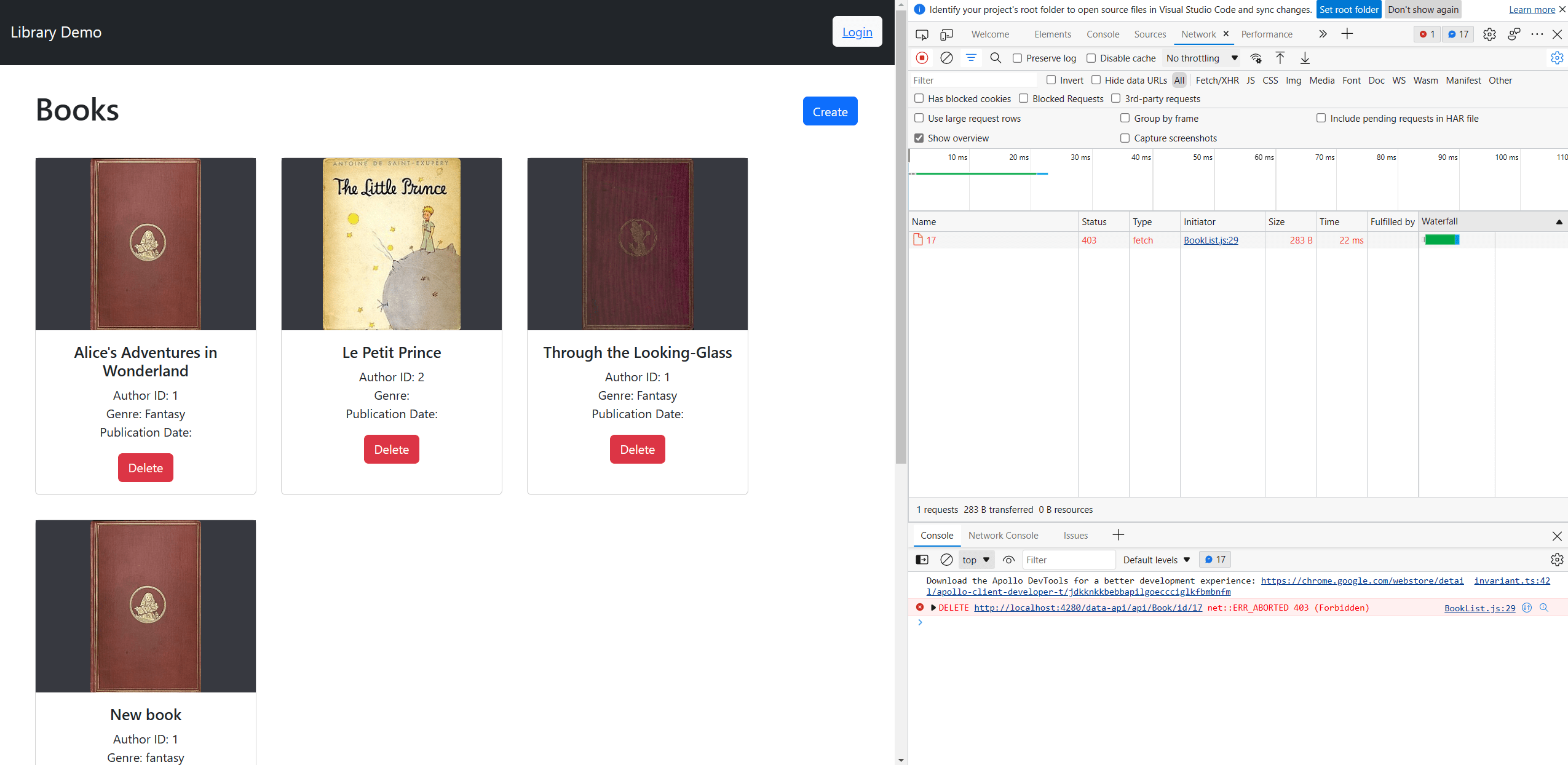 Jamstack Library App with Azure Static  Apps, Data API builder, and