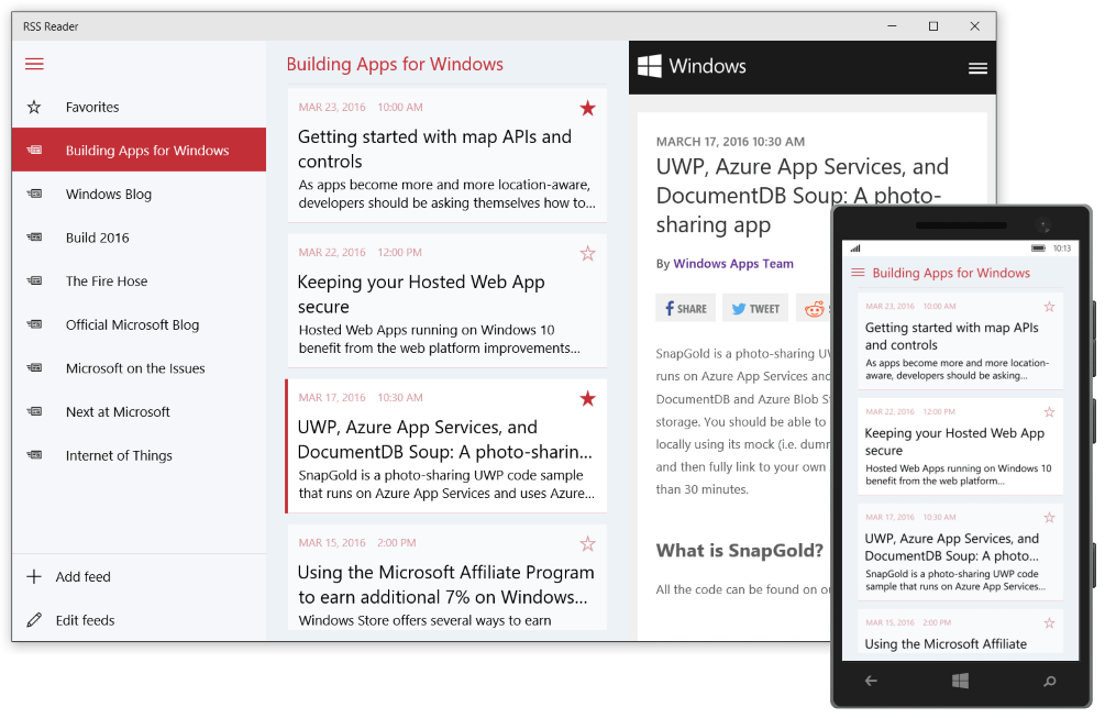 RssReader sample Code Samples Microsoft Learn