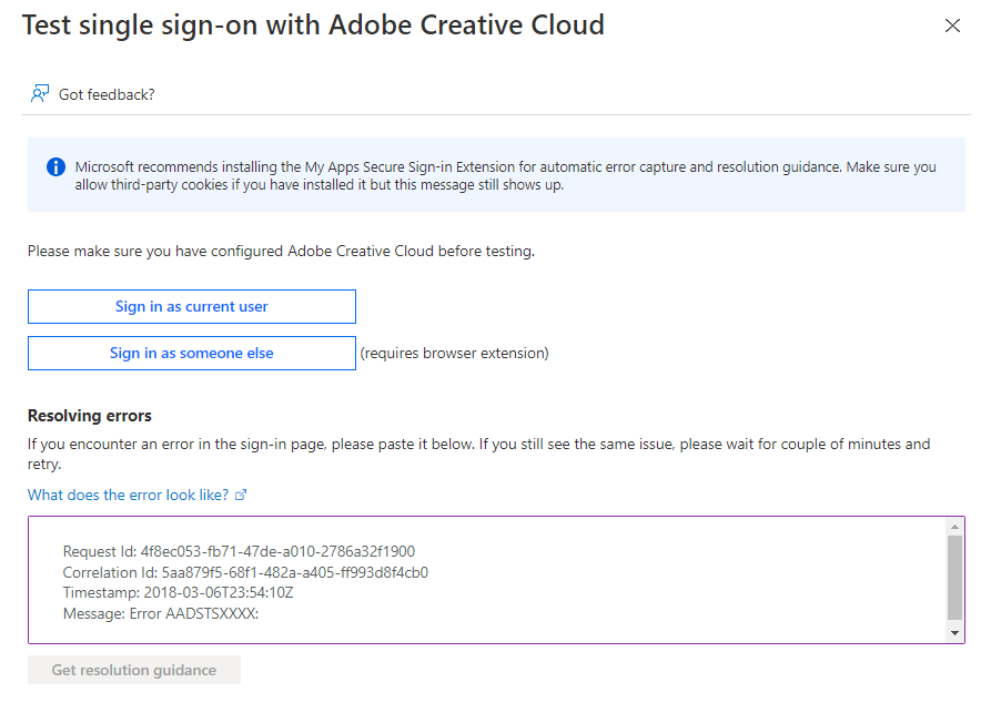 Error AADSTS750054 SAMLRequest or SAMLResponse must be present as