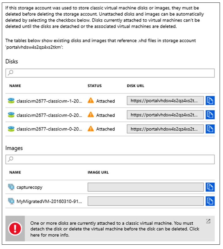 Troubleshoot errors when you delete Azure classic storage accounts