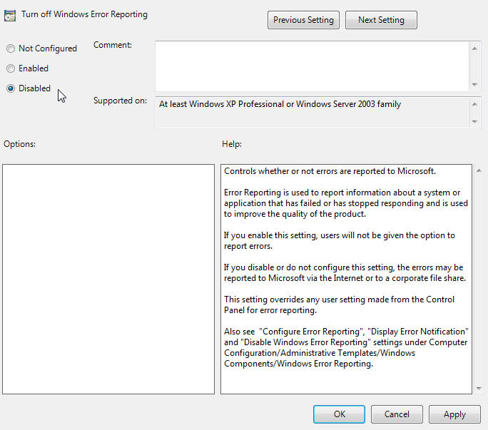 Windows Error Reporting and Windows diagnostics enablement guidance