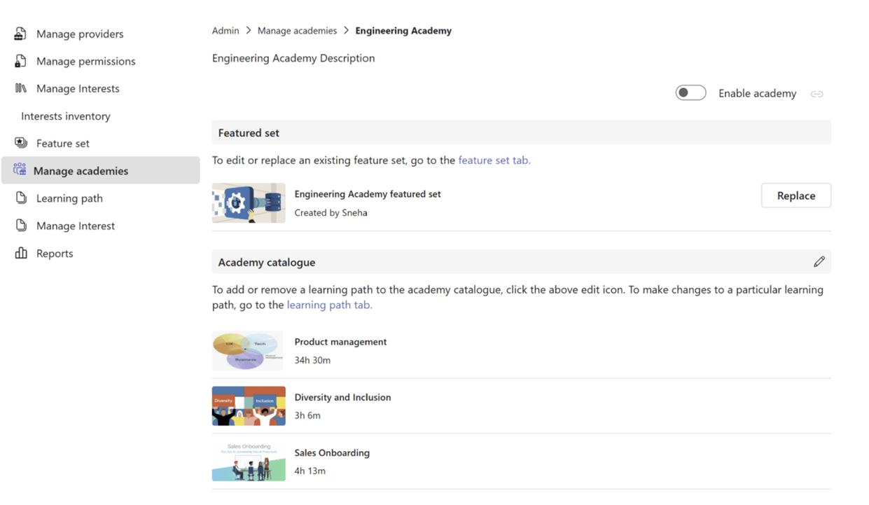 Manage academies in Viva Learning Microsoft Learn
