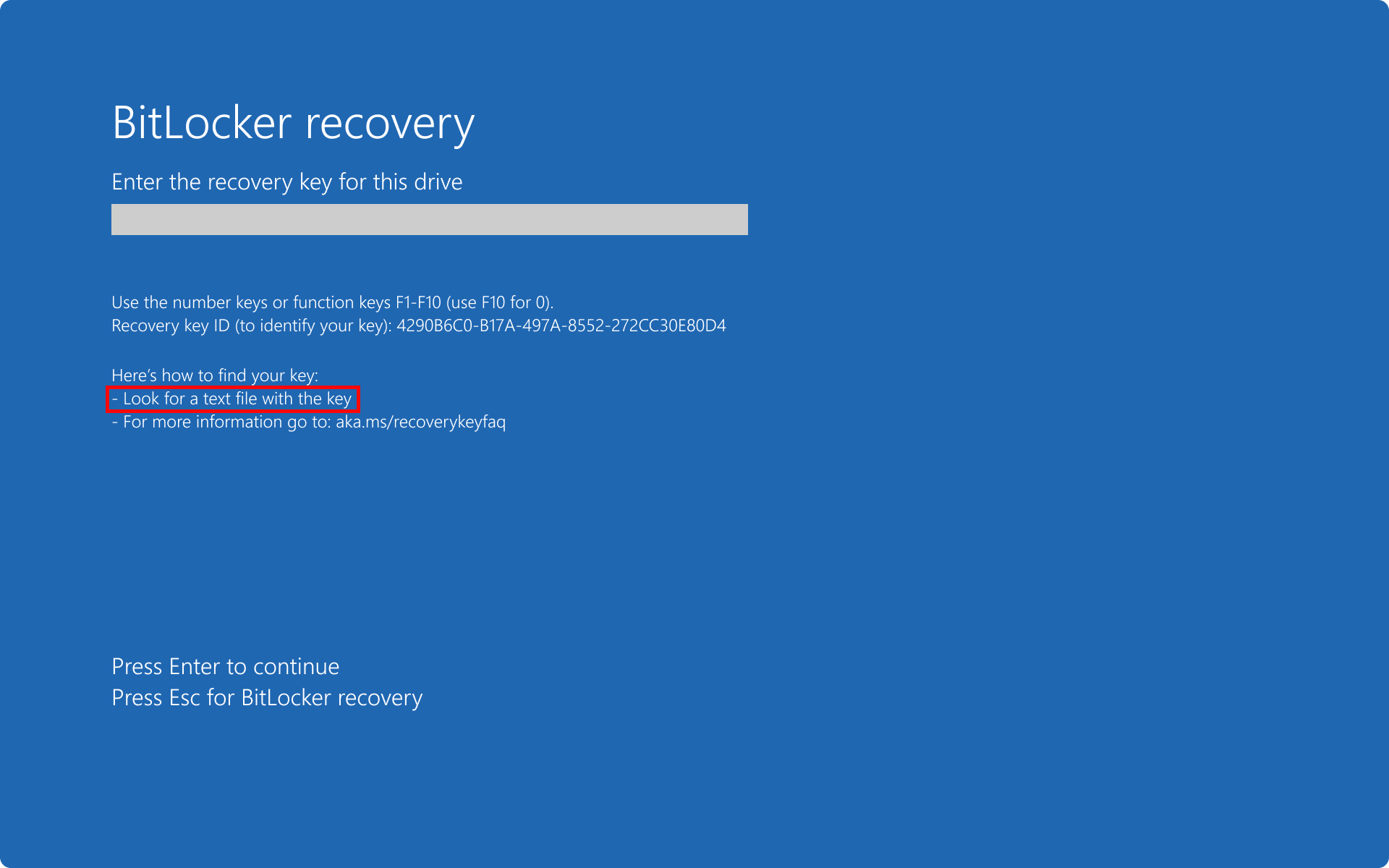 BitLocker preboot recovery screen Microsoft Learn