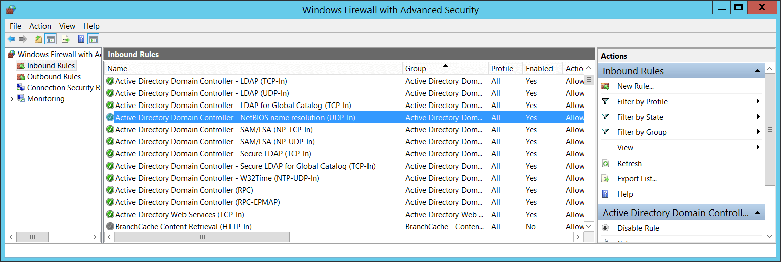 4957(F) Windows Firewall did not apply the following rule. Windows