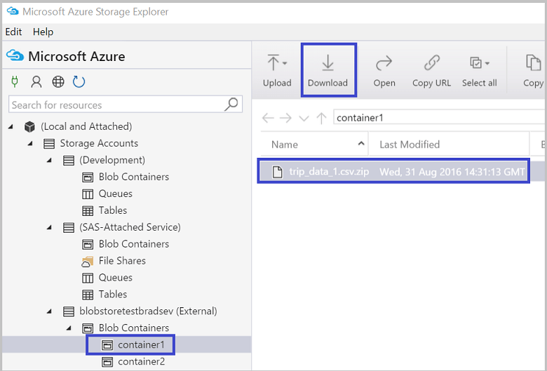 Movimiento de datos de Blob Storage con el Explorador de Azure Storage