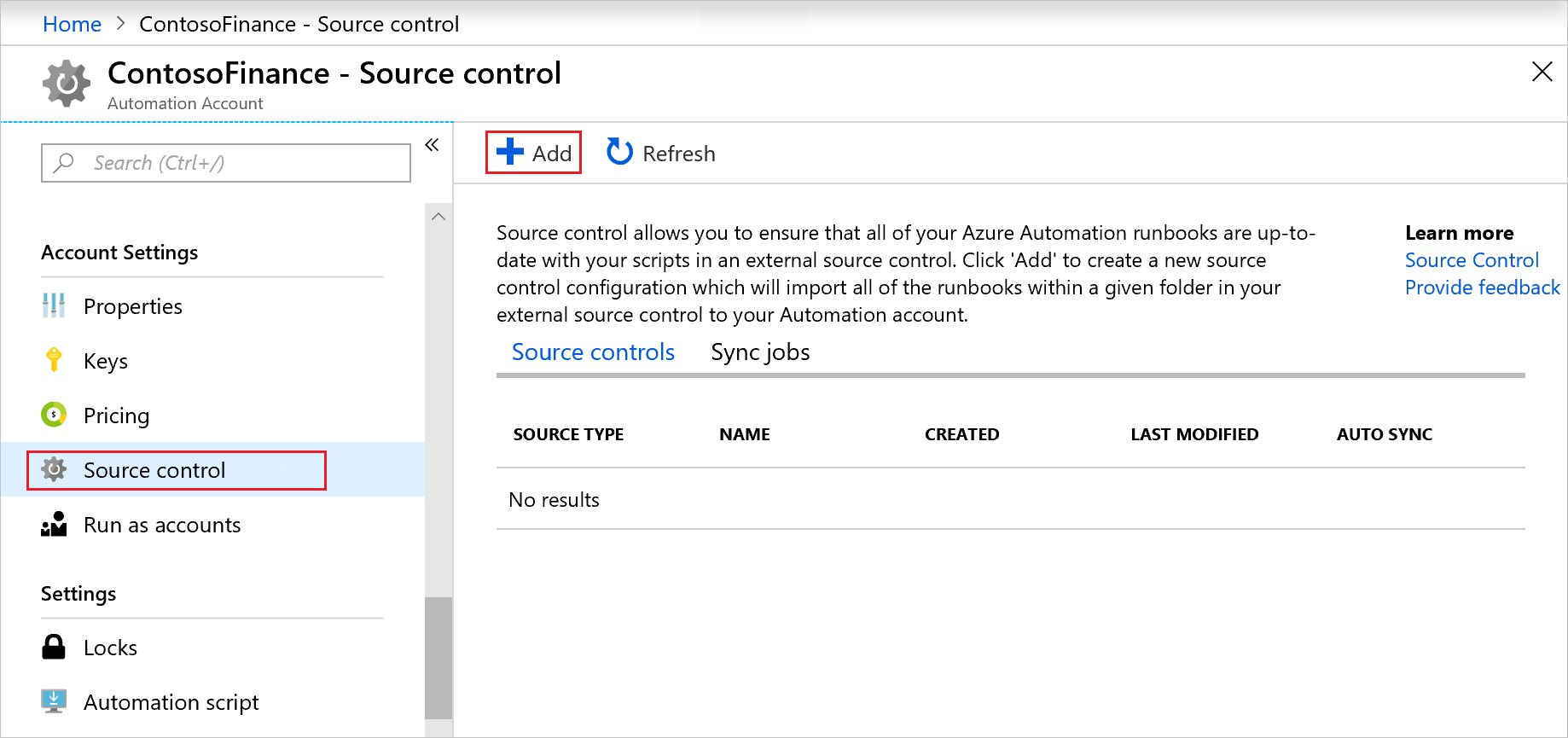 Uso de la integración del control de código fuente en Azure Automation
