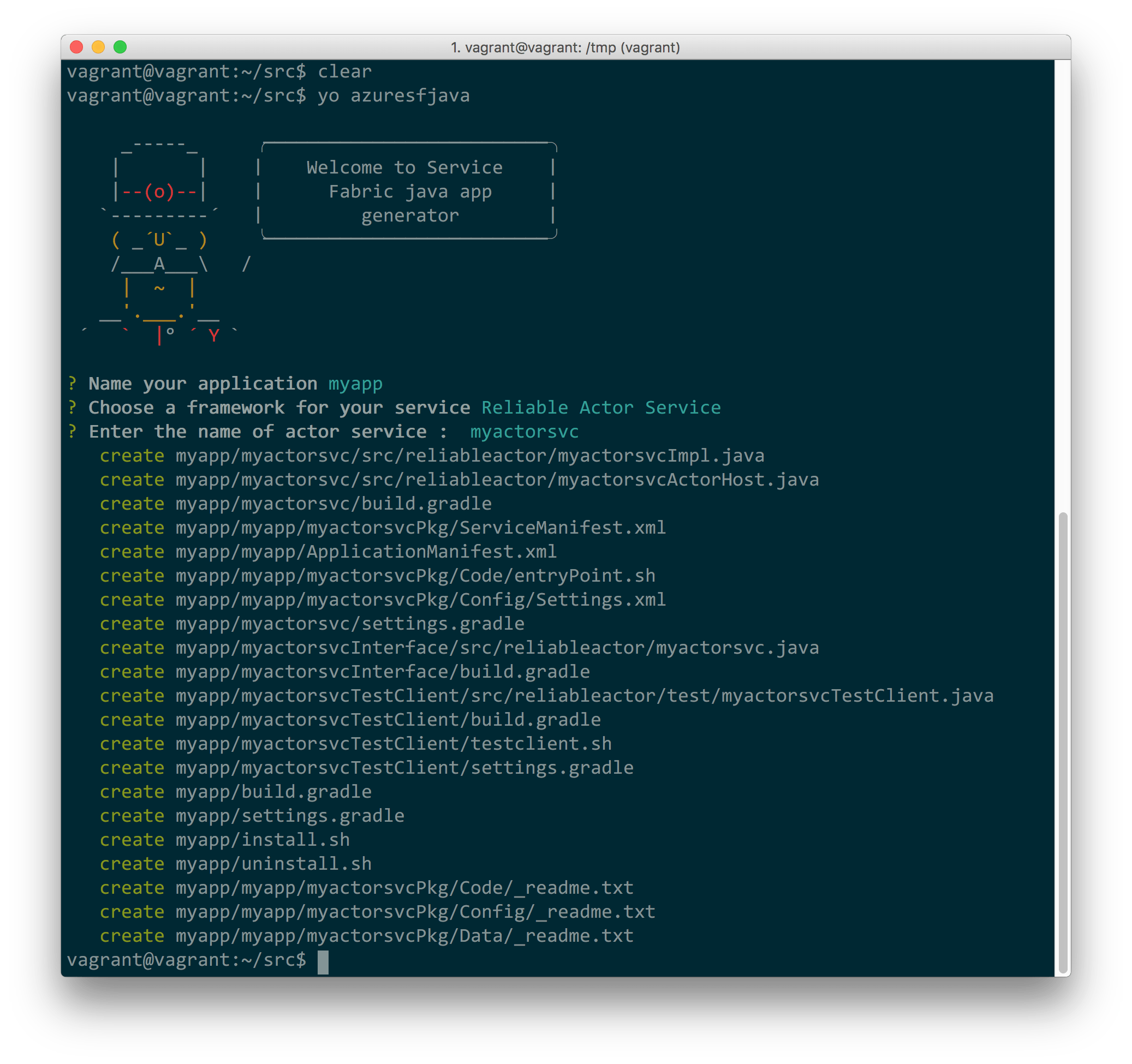 Creación de una aplicación de Java de Reliable Actors de Azure Service