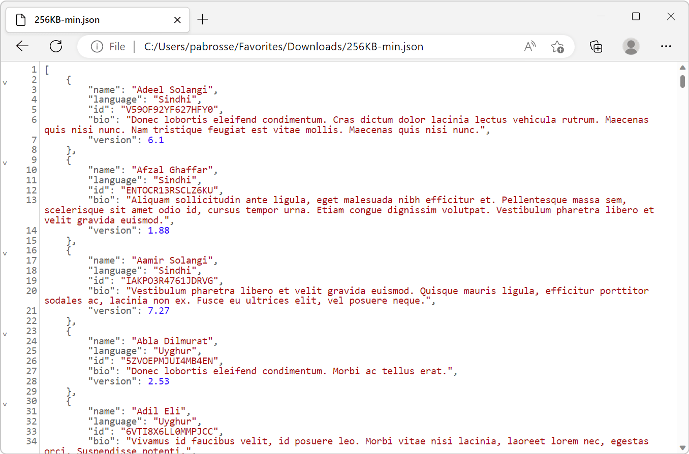 Ver JSON con formato Microsoft Edge Developer documentation