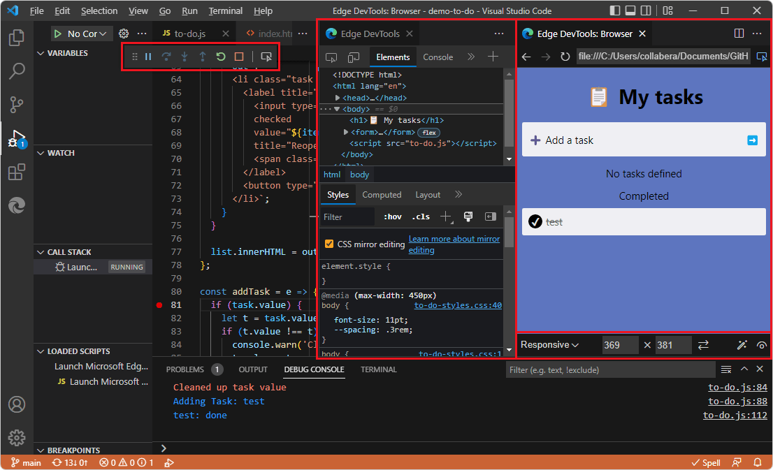 Abrir DevTools y el explorador DevTools Microsoft Edge Developer