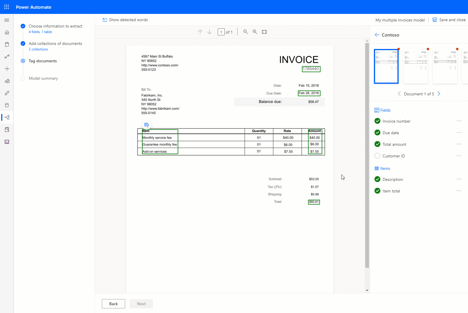 Créer un modèle personnalisé de traitement de documents dans AI Builder