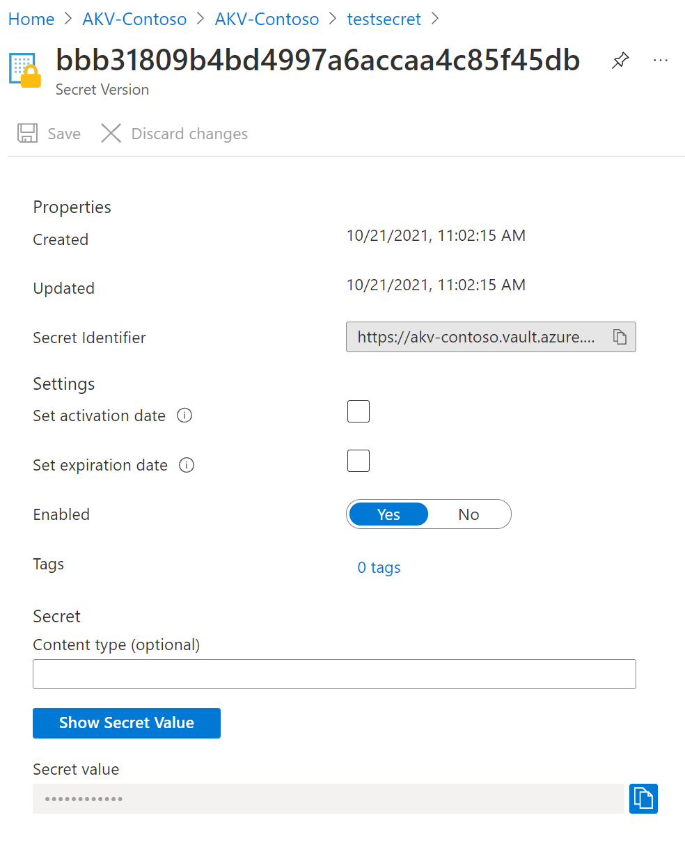 Démarrage rapide Azure - Définir et récupérer un secret depuis Key