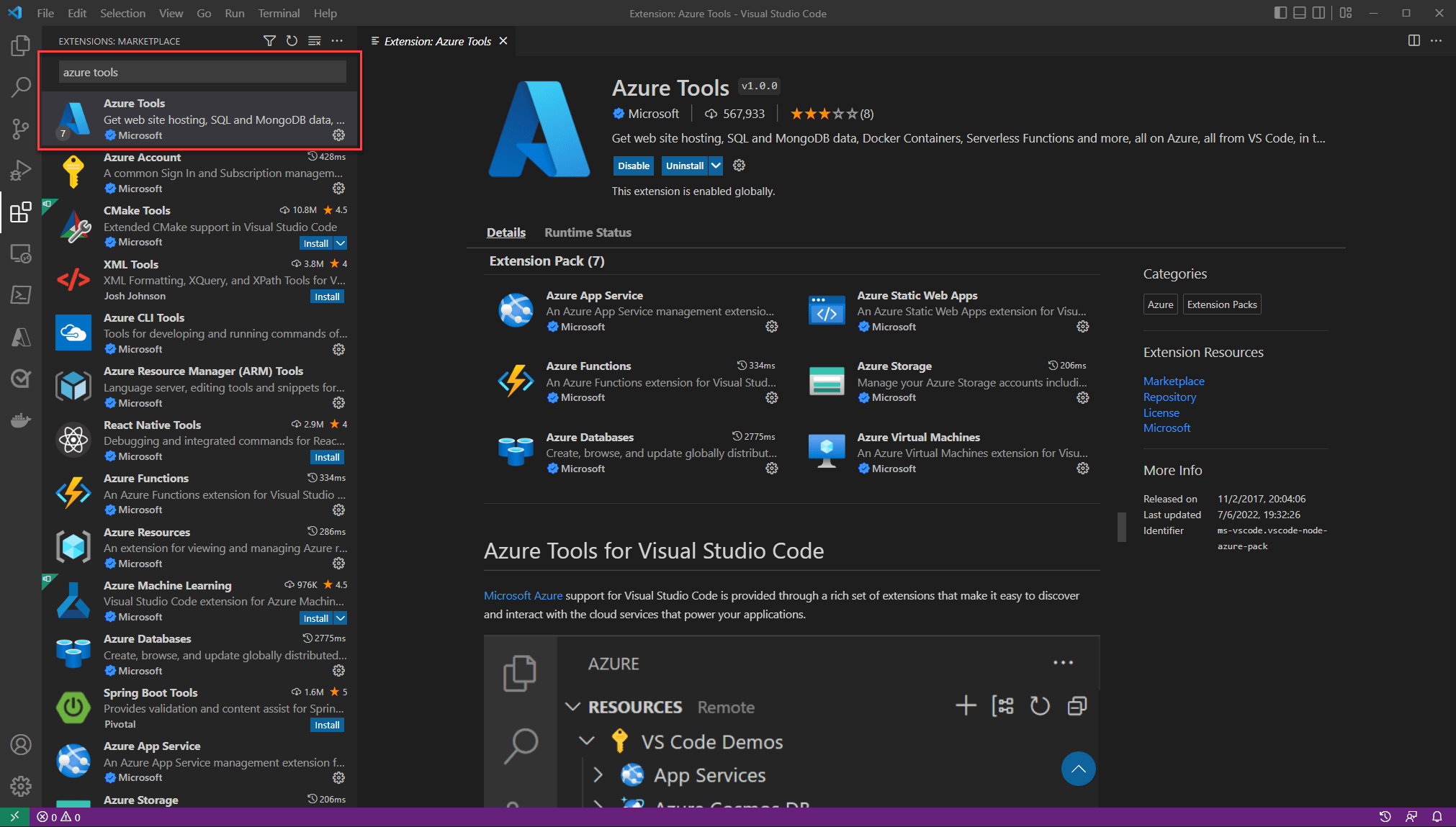 Configurer Visual Studio Code pour le développement Azure avec