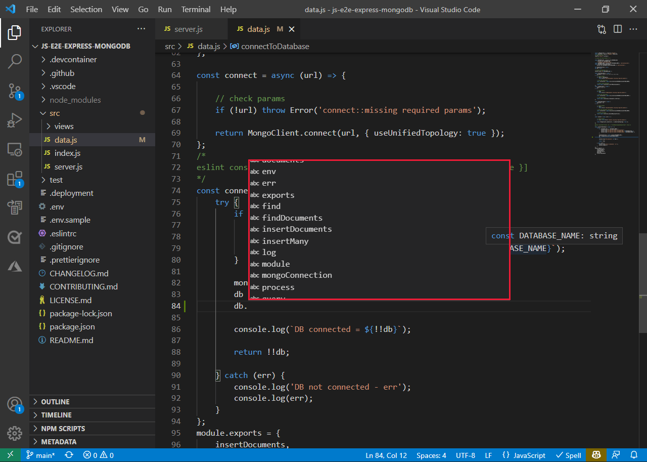 Mengembangkan Node.js dengan Visual Studio Code JavaScript on Azure