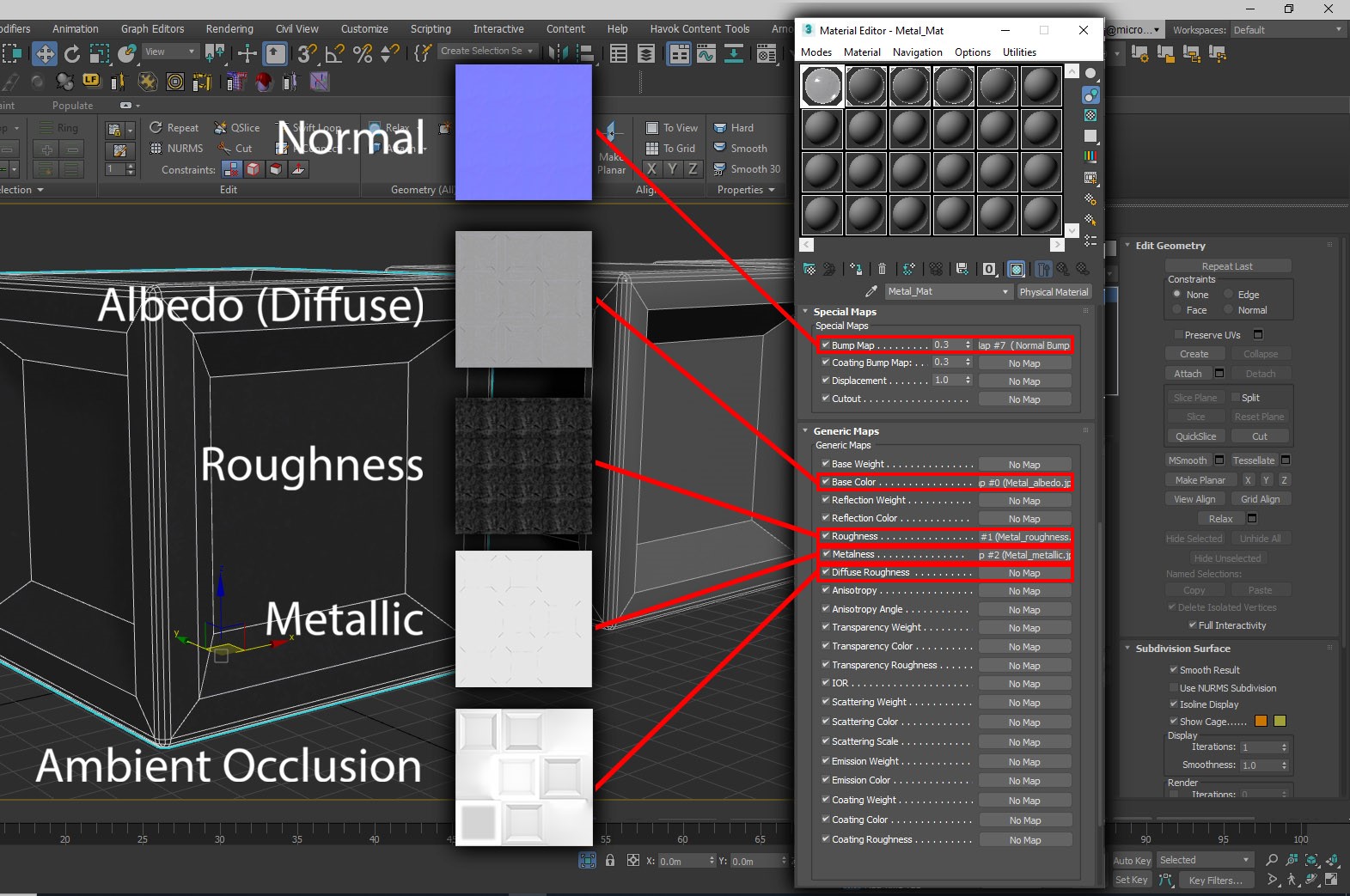 Menyiapkan bahan PBR dalam 3ds Max Azure Remote Rendering Microsoft