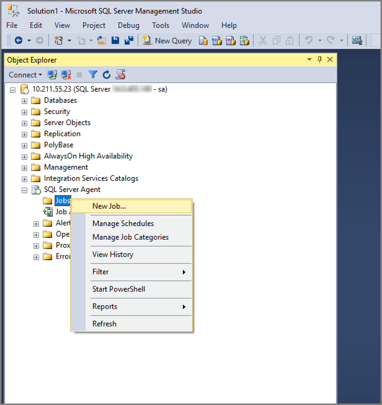 Membuat dan menjalankan pekerjaan untuk SQL Server di Linux SQL