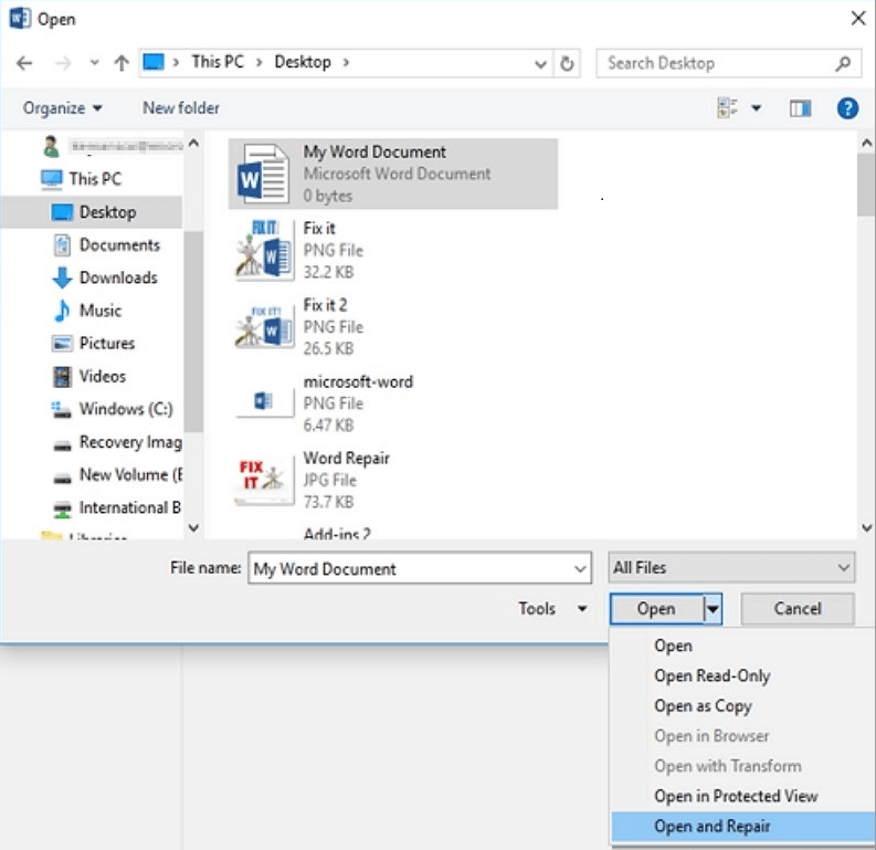 Viene visualizzato un messaggio di errore quando si apre un documento