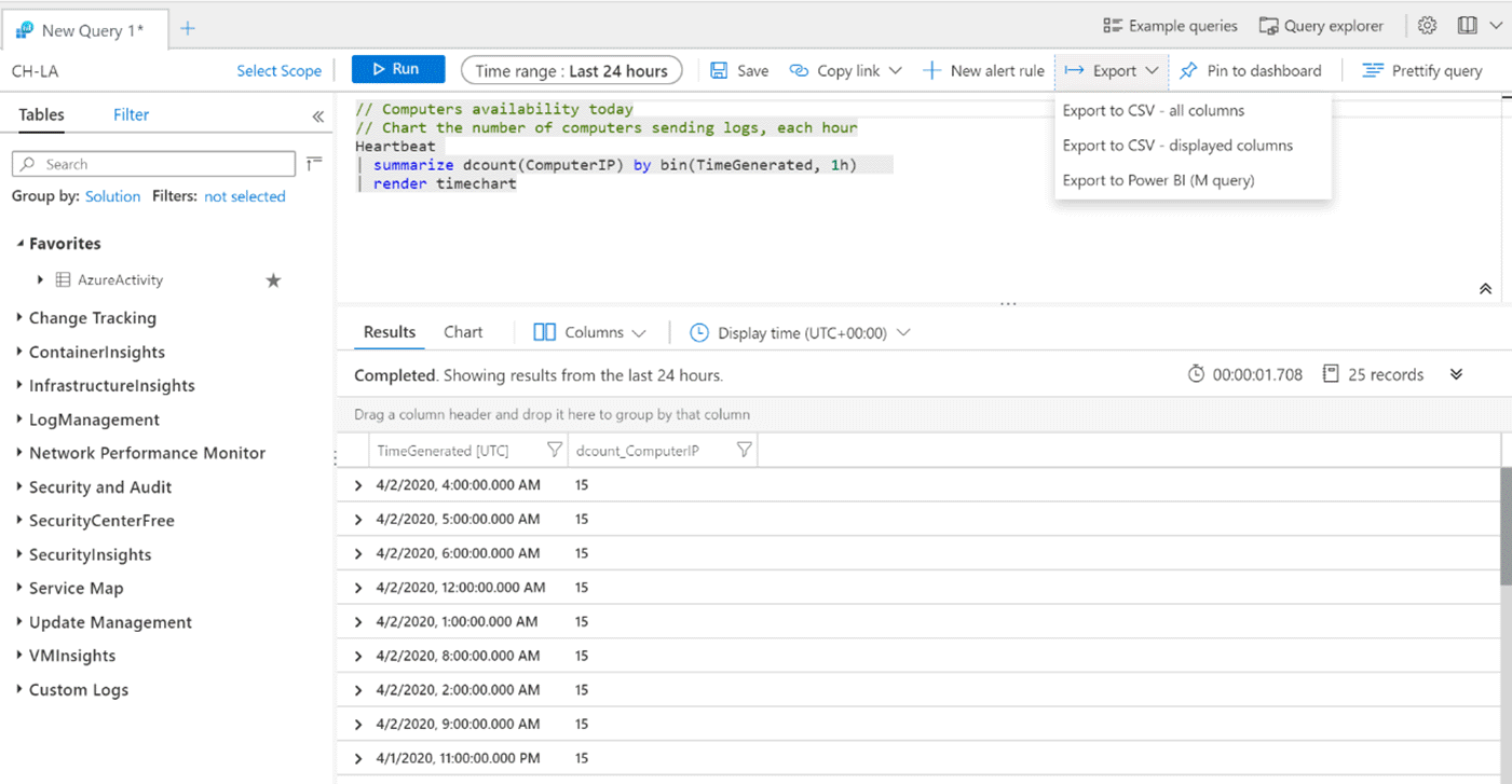 Integrate Log Analytics and Excel Azure Monitor Microsoft Learn