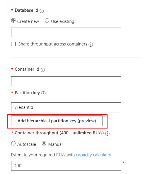 階層パーティション キー Azure Cosmos DB Microsoft Learn