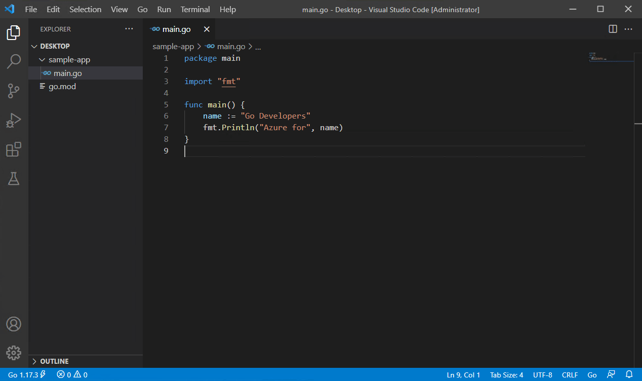 Go 開発用に Visual Studio Code を構成する Go on Azure Microsoft Learn