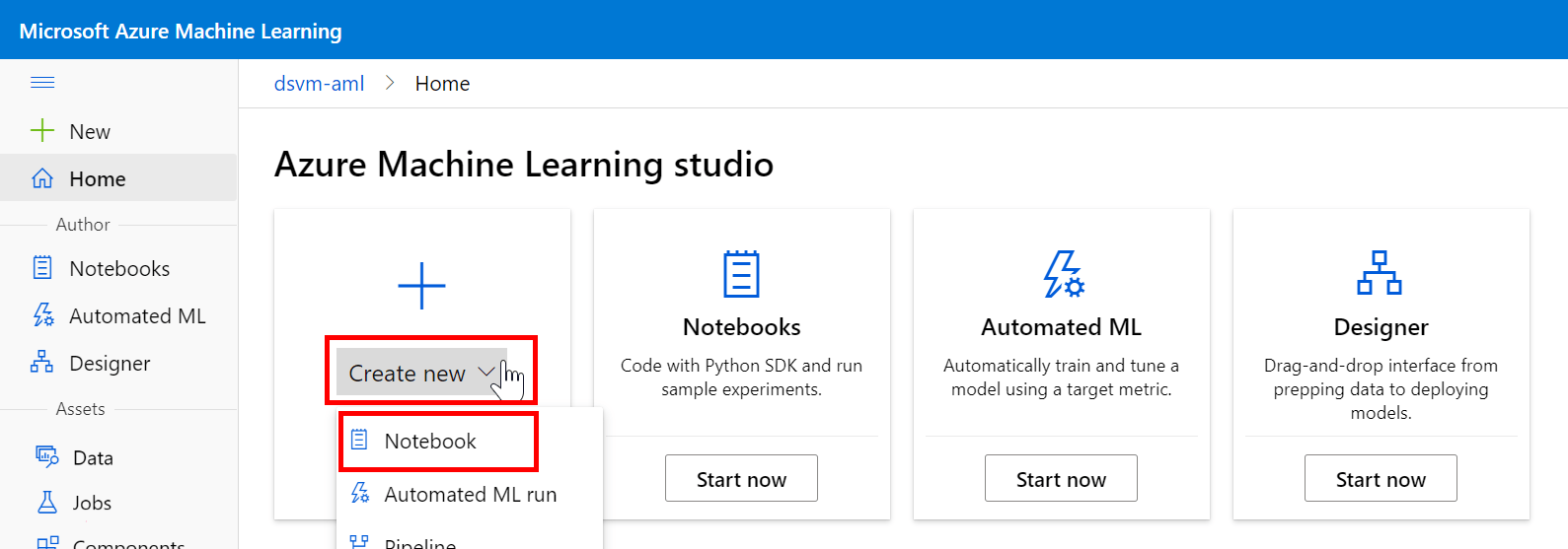 チュートリアルノートブックを使用して予測モデルを作成する (パート 1/2) Azure Machine Learning