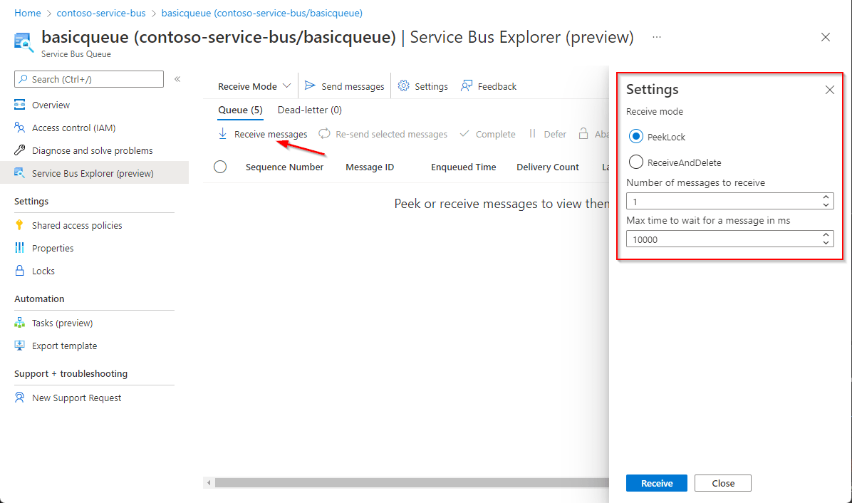 Azure Service Bus Explorer を使用してデータ操作を実行する Azure Service Bus
