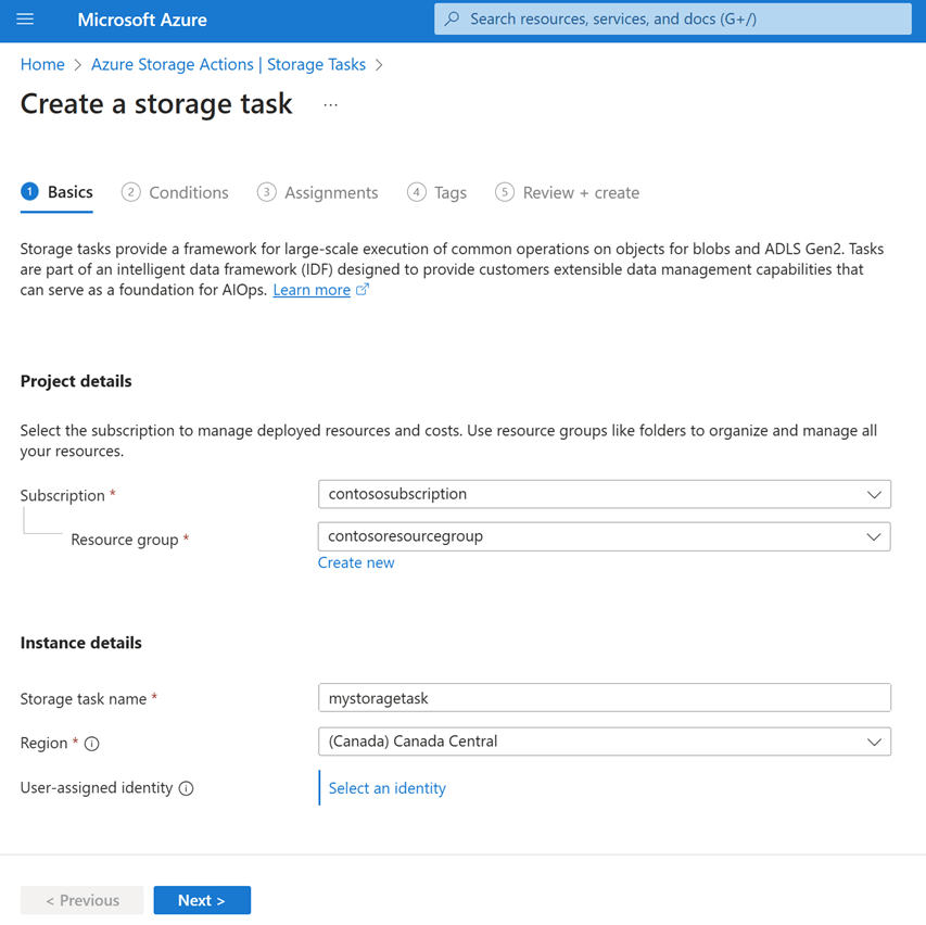 ストレージ タスクを作成する Azure Storage Actions Preview Microsoft Learn